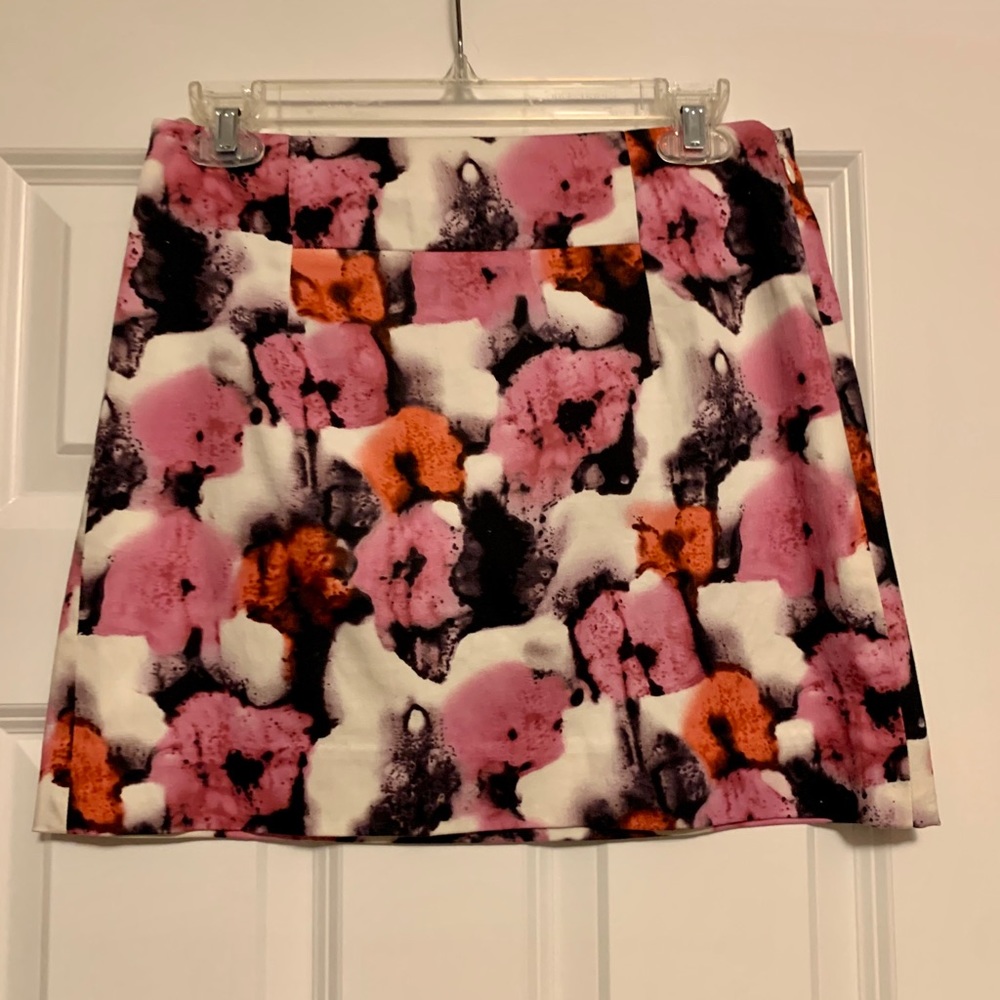 JCrew poppy print mini skirt